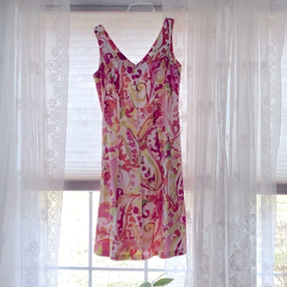Chaps sleeveless abstract print dress Size 6